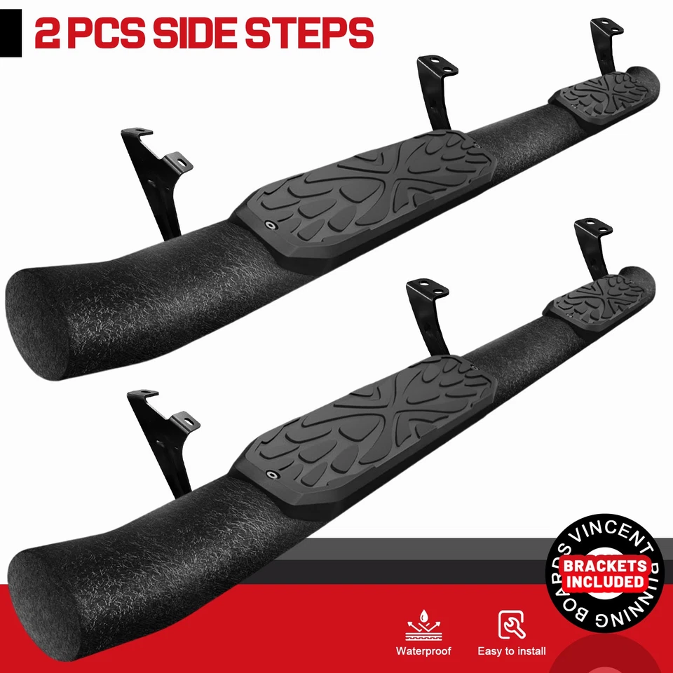 FOR 2007-2021 Toyota Tundra Double Cab Side Step Bar Curved Running Board BLACK Foto 1 de 4