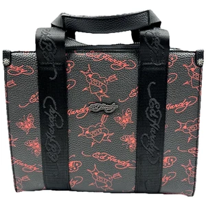 Ed Hardy Black & Red Tote Purse Crossbody Strap Shoulder Bag New - Picture 1 of 12