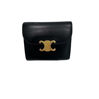 Cartera Celine Triomphe negra brillante con solapa de piel de becerro Foto 1 de 4