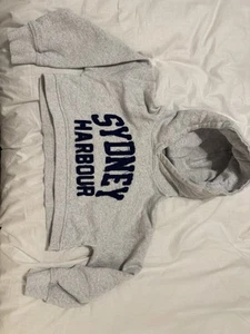 Zara Girls Cropped Grey Hooded Sweatshirt Size 8-9 - Picture 1 of 3