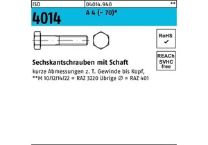 Reyher Sechskantschraube ISO 4014 m.Schaft M 33 x 230 A 4 - Bild 1 von 1