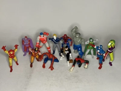 Vintage 90s Marvel PVC 3.5" Figures By Applause - Lot of 12 + bonus Spider-Man - Image 1 of 4