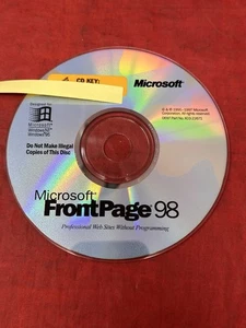 Microsoft FrontPage 98 CD Professional Website Software for Windows 95 NT w/Key - Picture 1 of 5