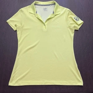 Puma Womens Golf Shirt Collard Polo Bright Yellow Pelican Marsh Dry Cell M - Picture 1 of 15