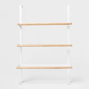 Over the Door Tiered Towel Rack with Wood Matte White - Brightroom - Picture 1 of 3