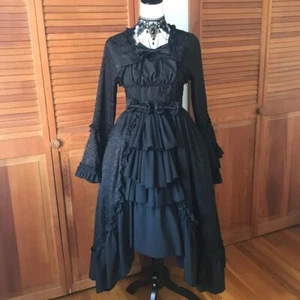 Vestido Vkei Cosplay Victoriano Lolita Gótico Oscuro María Antonieta con Lazos L - Imagen 1 de 8