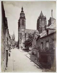 Coutances. Eglise Saint-Pierre + Vue générale. 2 albumines 21x27 circa 1890. - Picture 1 of 2