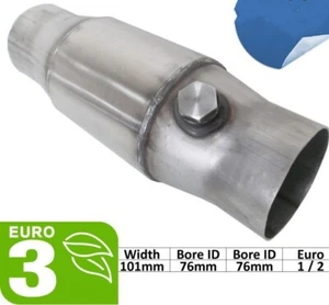 Round 101mm Petrol sports hiflow catalytic converter catalyst off road - MMA136 - Picture 1 of 1