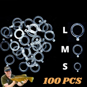 100*-Pellet-Bait Bands Elastic Transparent Band For Carp Coarse Fishing Tackle - Picture 1 of 12