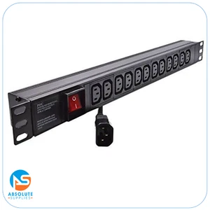 Eagle 12-Way IEC (C13) Horizontal Socket 19 Inch PDU to C14 Plug - P710EJ - Picture 1 of 5