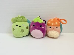 Squishmallows Veggie Squad Set Alba Glena Anara Clip-On Schlüsselanhänger Plüsch Neu - Bild 1 von 2