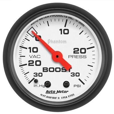 AutoMeter 30 IN HG/30 PSI Boost/Vacuum Phantom Analog Gauge 5703 - Image 1 of 4
