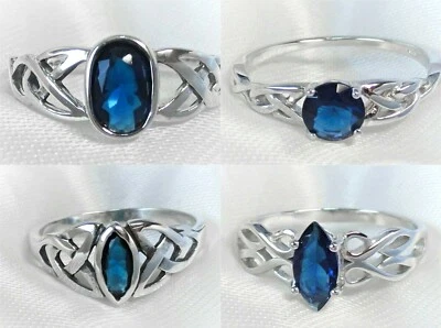 RING Auswahl 4 Variante 925 STERLING SILBER Edelstein SAPHIR cz.  facettiert - Bild 1 von 4