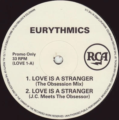 EURYTHMICS LOVE IS A STRANGER PROMO 12" VINYL SINGLE (LOVE 1)  1991 - Image 1 of 2