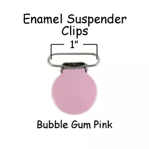 25 Straps Schnuller Halter Fäustling Clips 1" Kaugummi Rosa Emaille Rundes Gesicht - Bild 1 von 4