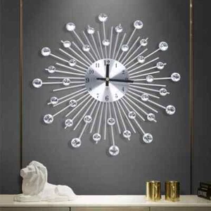 Reloj de Pared Grande Moderno de Lujo Reloj de Pared de Metal 3D Silencioso Hogar Salón Decoración - Imagen 1 de 8