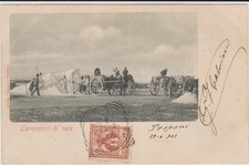 TRAPANI MESTIERI LAVORATORI DI SALE ANIMATA 1902 BELLA !