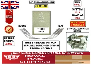 STROBEL BLINDHEM STITCH SYS:1715,1669 S=80/12 CURVED INDST SEWING MCHNE(5)NEEDLE - Picture 1 of 7
