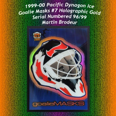 1999-00 Pacific Dynagon Ice Goalie Masks #7 Martin Brodeur Holo Gold #96 / 99 - Image 1 of 2