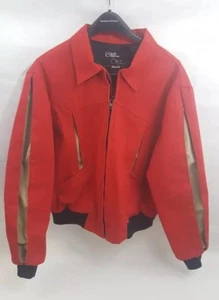San Dee Western Wear Canvas Work Riding Show Coat Red Women's Sz Large VTG ** - Picture 1 of 8