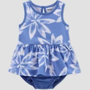 Carter's Just One You Baby Mädchen Blumen Strampler - Blau 3M Neu mit Etikett 1000001116 - Bild 1 von 1