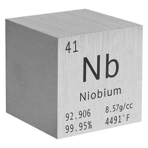Cubo de densidad de metal de niobio 25,4 mm 1 pulgada 99,95 % para colección de elementos + caja - Imagen 1 de 6