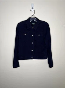 LAUREN Jeans Company Women's S Navy Jean Style Jacket EC - Picture 1 of 11