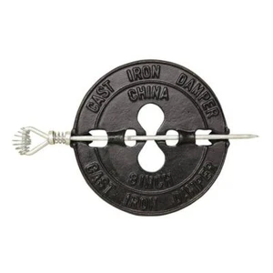 Dämpfer 8 Zoll Premium-Qualität Gusseisen Cool-Touch Federgriff für Holzöfen - Bild 1 von 3