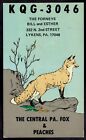 Ham Radio Qsl Postcard - The Central Pa Fox & Peaches Lykens Pa Unused Pc233