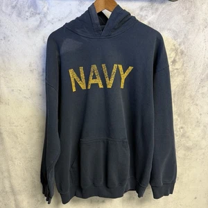 Vintage US Navy Hoodie Sweatshirt Mens XL 24.5x27 Blue Military  - Picture 1 of 10