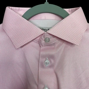 Collars & Co Poloshirt Herren XL Rosa Hahnentritt Golf Preppy Stretch Kleid NEU - Bild 1 von 8