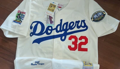 NEW! LA Dodgers #32 Sandy Koufax cooperstown Limited Edition Patch sewn Jersey B - Image 1 of 4