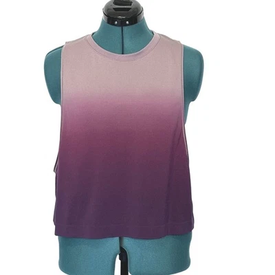Camiseta sin mangas Athleta para mujer mediana púrpura rosa ombre sin mangas de nailon Foto 1 de 4