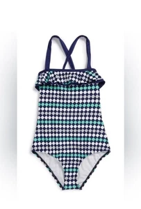 Splendid Little Girls Mosaic Green Dot Stripe One Piece Swimsuit Size 5 MSRP $58 - Picture 1 of 3