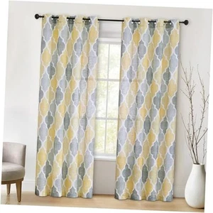 Linen Semi Sheer Curtains 84 Inches Long 2 Panels for Bedroom Living Room - Picture 1 of 7