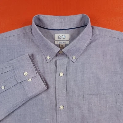 Camisa de manga larga azul Croft & Barrow 2XL de fácil cuidado con botones Foto 1 de 4