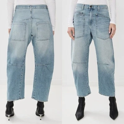 Jeans Nili Lotan Shon lavagem verão cano perna jeans tamanho 28 - Imagem 1 de 4