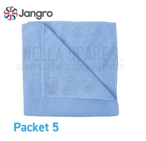 Jangro Super Microfibre Cleaning Cloth – Blue – 40cm – Packet 5 40cm x 40cm - Picture 1 of 4