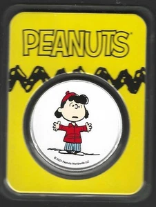 PEANUTS – LUCY  COLORIZES .999 SILVER ROUND - Picture 1 of 2