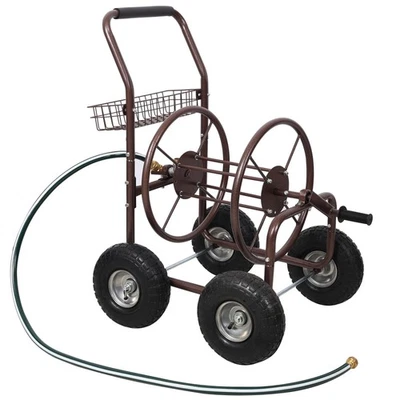 Expressions Metal Hose Reel Cart with Wheels - Heavy Duty Hose Caddie - Imagem 1 de 4