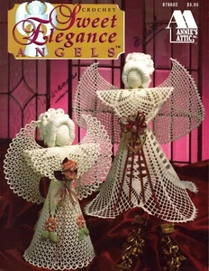 Crochet Sweet Elegance Angels Filigree Doily Christmas Pattern Booklet - Picture 1 of 2