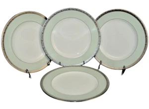 NORITAKE Fascination Green Round Accent Plates Set/4 Dinnerware New - Picture 1 of 5