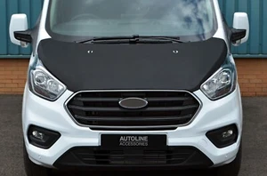 Black Bonnet Bra / Protector (Complete) To Fit Ford Transit Custom (2018+) - Picture 1 of 4