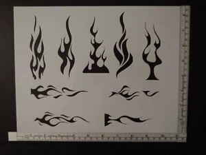 Flames Tribal Flame Fire Pin Stripe 11" x 8.5" Custom Stencil FAST FREE SHIPPING - Picture 1 of 2