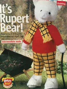 STRICKANLEITUNG Alan Dart Rupert der Bär Spielzeug 35 cm groß Kinder King Cole DK - Bild 1 von 5