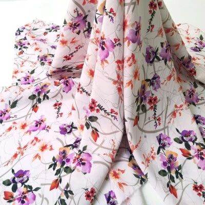 1yard X1.4meter Retro Dress Fabric Floral Viscose Rayon Material Soft Breathable - Image 1 of 4