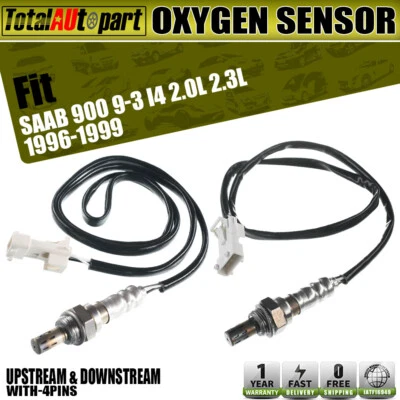 2x Oxygen Sensors for Saab 900 9-3 1996-1999 I4 2.0L 2.3L Upstream & Downstream - Image 1 of 4