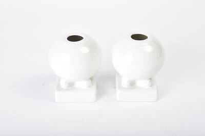 Fiesta Fiestaware - Round Bulb Candleholder White (1986-2007 ) Set of 2 - Image 1 of 4