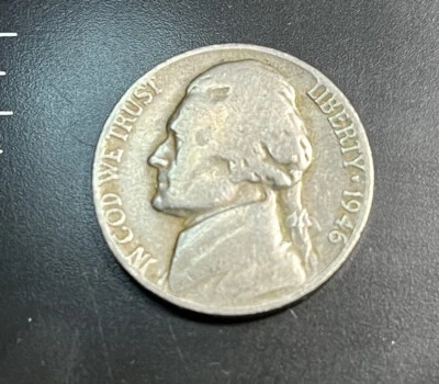 Post War 1946 Jefferson Nickel With No Mint Mark Toning HARD TO FIND RARE - Image 1 of 4