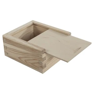 Small Wooden Box with Sliding Lid / Pendrive Memory Stick Disk Data Storage Box - Picture 1 of 9